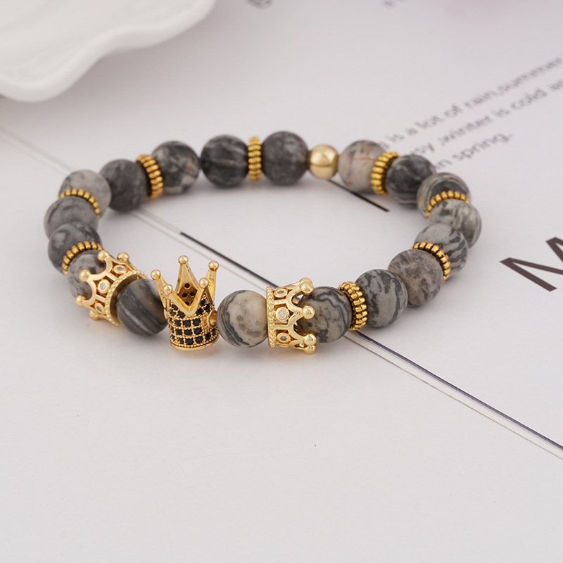 1 Piece Simple Style Crown turquoise Beaded Inlay Zircon Womenu0027S Bracelets