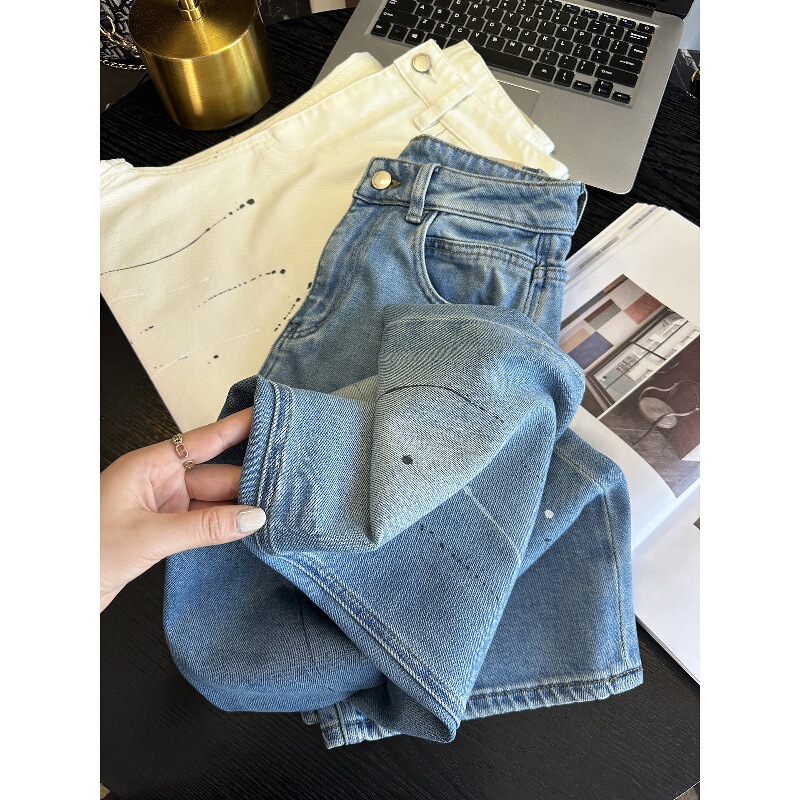Leg-Slimming Artist!~ Stylish Graffiti Wide-Leg Pants High-Waisted Loose Jeans for Women 2026 New Model Leg-Slimming Artist!~ Stylish Graffiti Wide-Leg Pants High-Waisted Loose Jeans for Women 2026 New Model