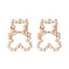 Earrings, retro brand silver needle from pearl, simple and elegant design, Korean style, silver 925 sample, internet celebrity
