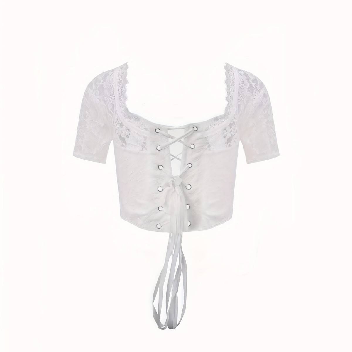 Chica caliente francesa pura y dulce hombro blanco corto encaje delgado vestido de cuerpo de hombro abierto