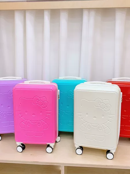 Cross-Border Cute Kt Cat Ins-Style Suitcase 20inch Large-Capacity Student Luggage with Universal Wheels Fashionable Trolley Suitcase