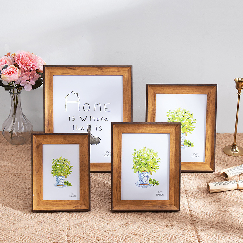 Living Room Decorative Frame Modern Simple Rectangular Fresh Handmade Solid Wood Photo Frame Bedroom ID Frame