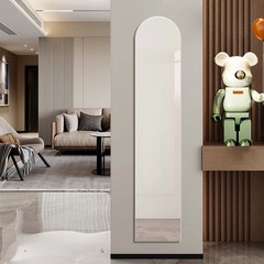 家庭用寝室、リビングルーム、玄関用の防爆フィッティングミラー、壁掛け式、粘着式、全身フレームレス、超狭額縁ミラー、非常に狭いミラー