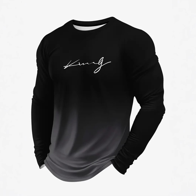 Amazon Independent Station 2025 New Fashion Casual Easiest for Match High Quality Color Gradient Long Sleeve Sweatshirt