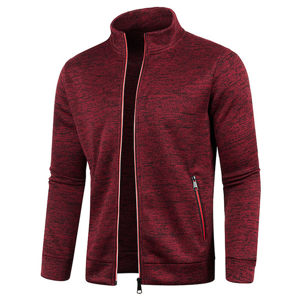 Demi-season knitted velvet sweater with zipper