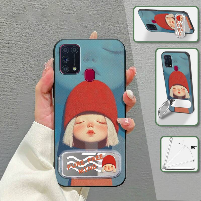 Suitable for Samsung Mobile Phone Cases, Anime Soft Cases for Men and Women, Creative Mirror, Dust-Proof, New Makeup Mirror, Funny Design