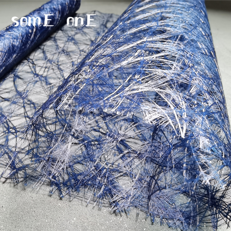 布三宅一生藏蓝色鸟巢错乱布 肌理性造型创意外套服装面料