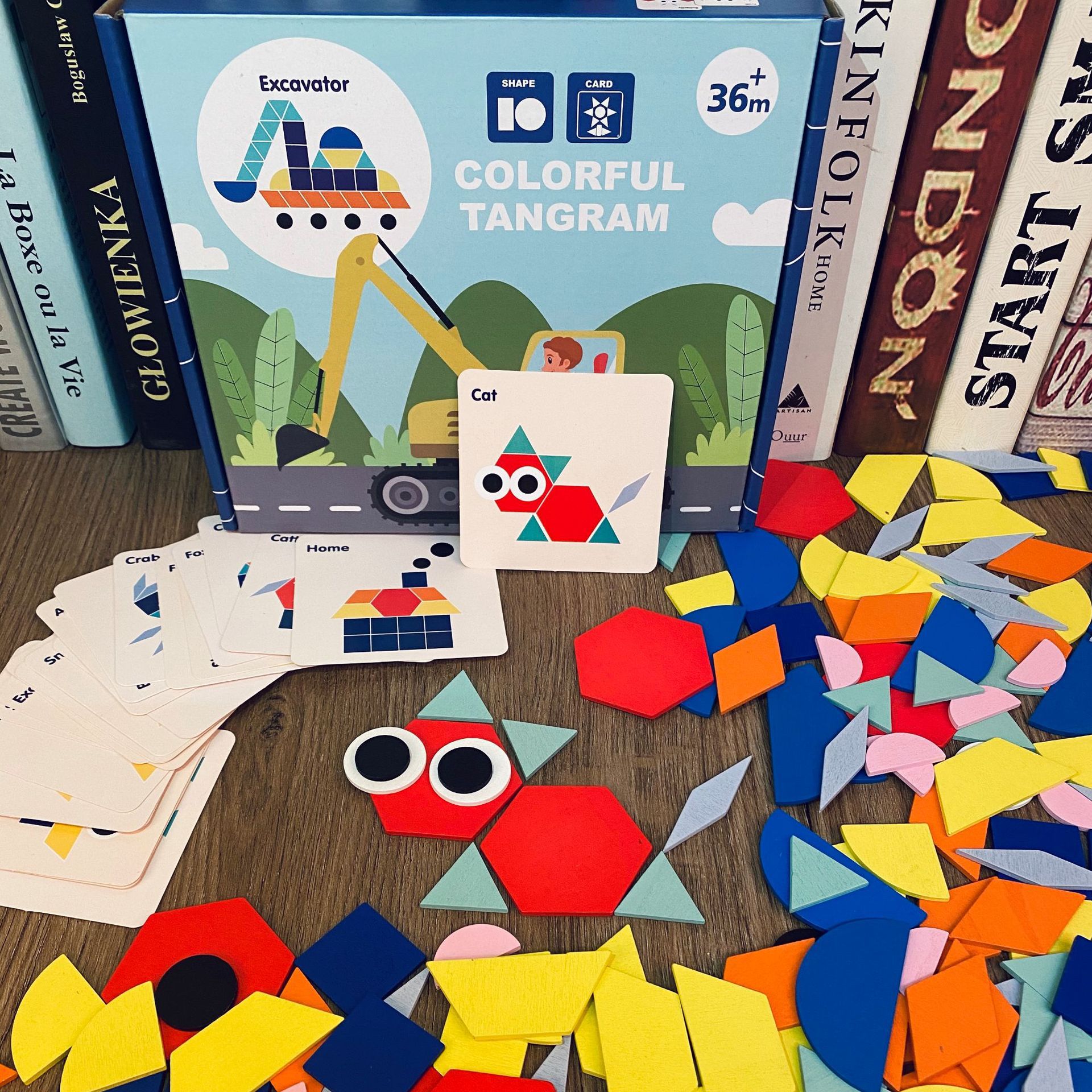 TANGRAM 퍼즐 중소 및 대형 유치원 재료 기하학적 모양 지능 그래픽 퍼즐 어린이 장난감