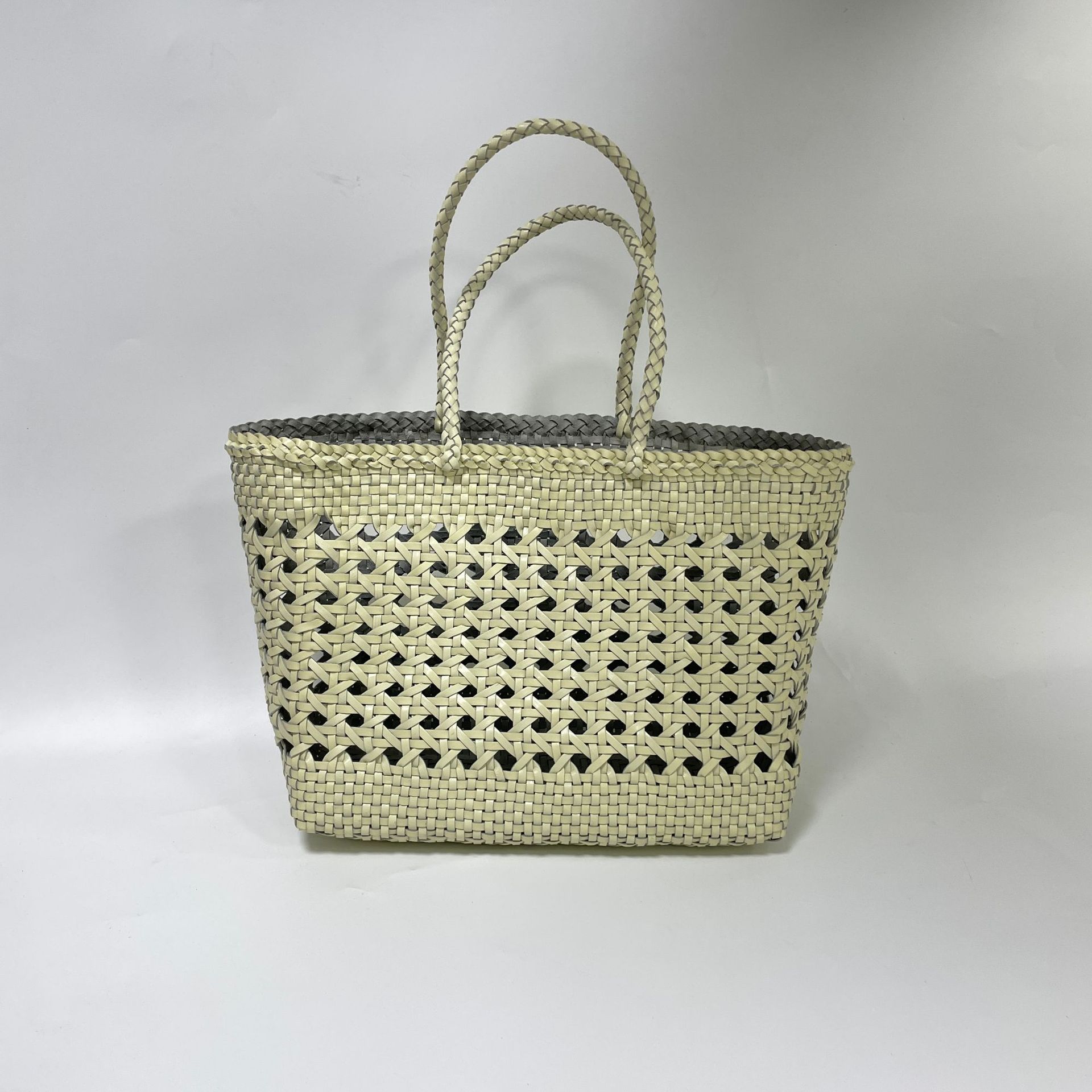 Bolsa tejida de difusión de Dragón Primera capa de piel de vaca bolsa de cesta de verduras hueco ins Bolsa De mujer entrega de fábrica