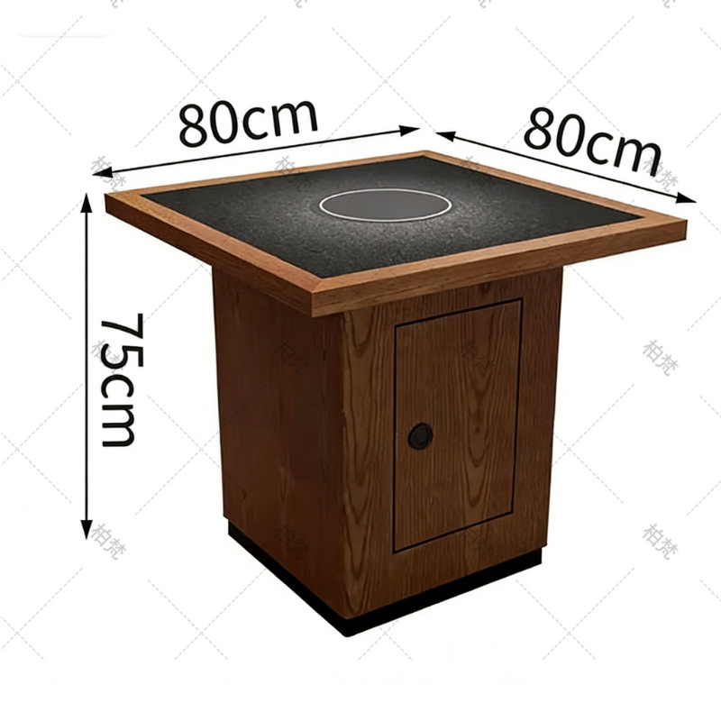 Mei Guoyun Guichuan Mountain Wildwind Restaurant tarjeta de mesa de mármol de madera maciza olla caliente silla estufa electromagnética integrada comercial
