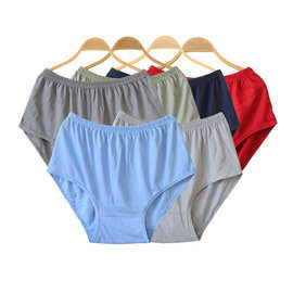 王书霞中老年男士高腰三角内裤 纯棉男士宽松三角裤头 大码裤头