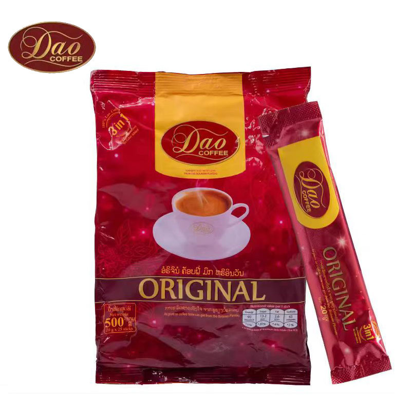Laos imported DAO knife brand instant three-in-one instant coffee pink original bag 25 500g Laos imported DAO knife brand instant three-in-one instant coffee pink original bag 25 500g