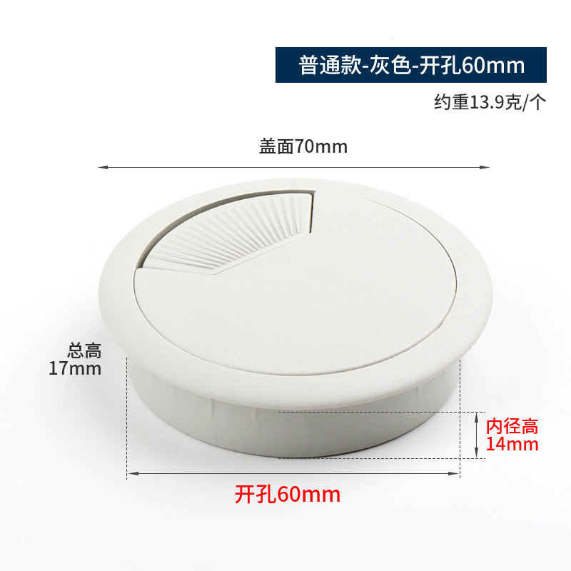 35/50/53プラスチック円形線箱家具キャビネットの糸通し穴カバーパソコンのテーブルカバーデスクの糸通し穴カバー|undefined
