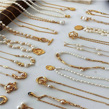 施家珍珠项链女小众轻奢设计高级感时尚气质锁骨链颈链毛衣链珠链