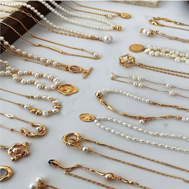 Shijia Pearl Necklace Women's Niche Light Luxury Design High-end Fashion Elegant Clavicle Chain Necklace Chain Woolen Chain Bead Chain