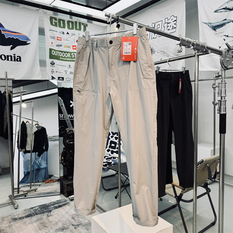 Lightweight plaid texture softshell pants, wear-resistant, tear-resistant, windproof, water-repellent, unisex, suitable for hiking and trekking