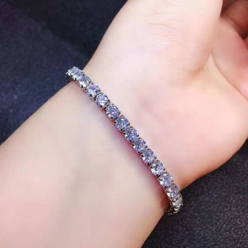 Internet Live Hot Sale Fire Color Full Diamond 3A Zircon Bracelet For Women Moissanite Men's Celebrity Same_voghion.com