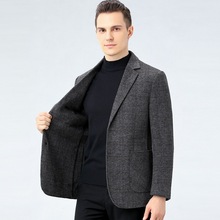 2022新款品牌双面毛呢大衣秋冬商务中年男士羊毛保暖时尚西装外套