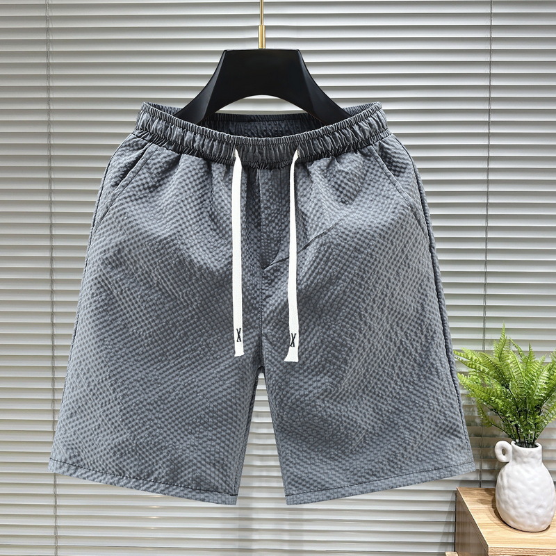 Men's Ice Silk Quick-Dry Running Beach Shorts 5 Inch Breathable Non-Slip Pockets Drawstring Waist Straight Cut 4 Colors_voghion.com