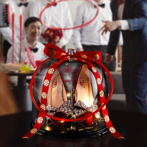 Wedding game pick-up props wedding shoe box with lock ferrule creative wedding blocking the door to trick the groom and groomsmen