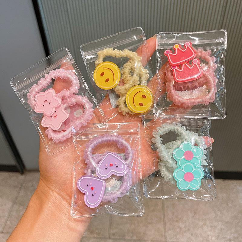 Banda de pelo de intestino delgado de dibujos animados para niños Coreano lindo lazo banda de goma para cabello Niñas bebé no duele cuerda de pelo tocado al por mayor