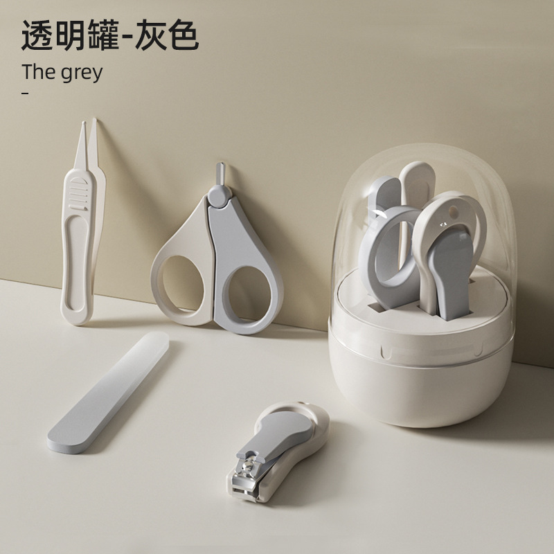 Совершенно новая прозрачная банка - серая