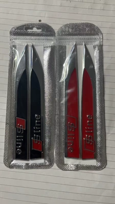 Body sticker Plate Side Label Blade Decorative - pair-sline-red