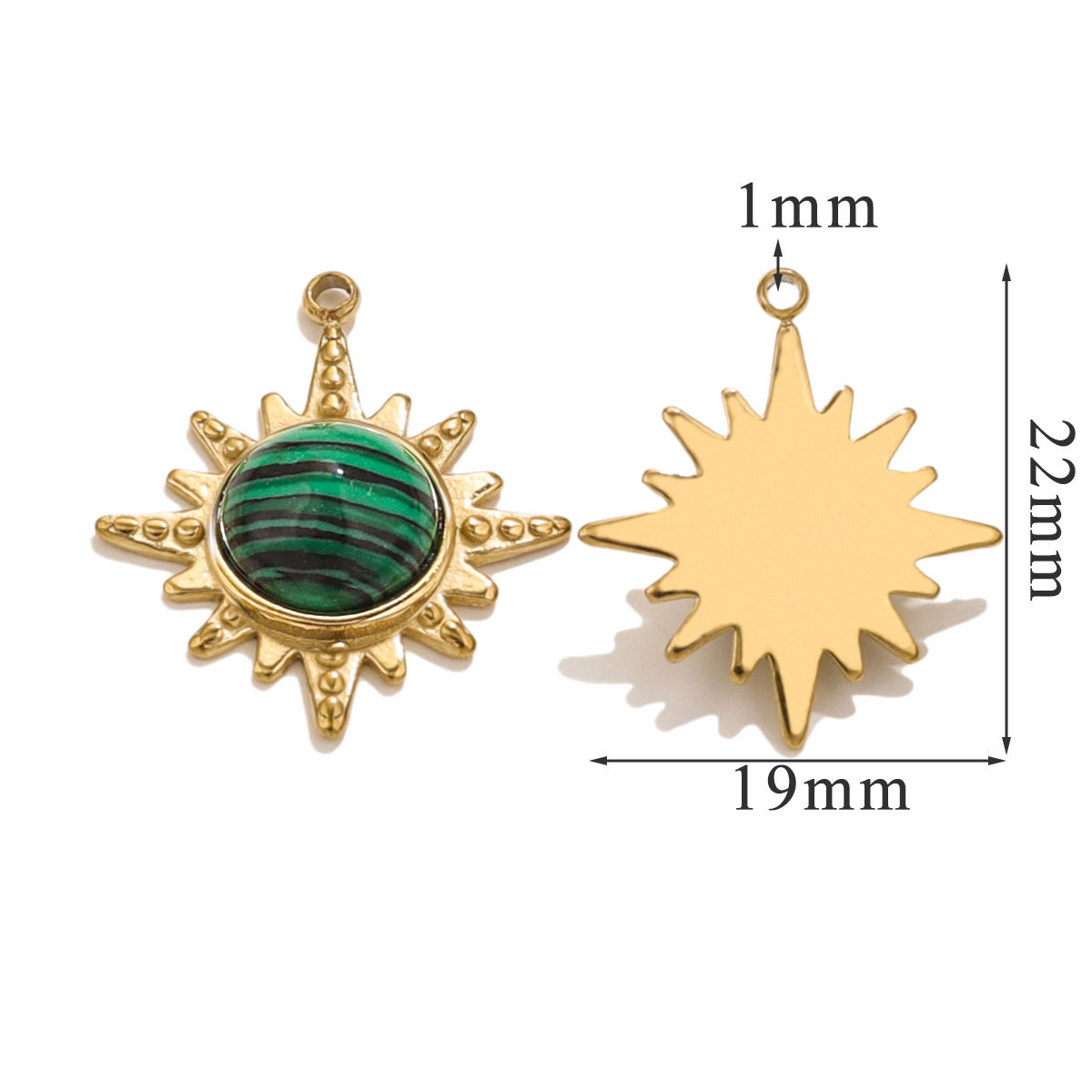 Acero inoxidable de moda piedra natural ojo de tigre piedra clásica octangular elemento colgante de acero de titanio DIY accesorios collares pendientes