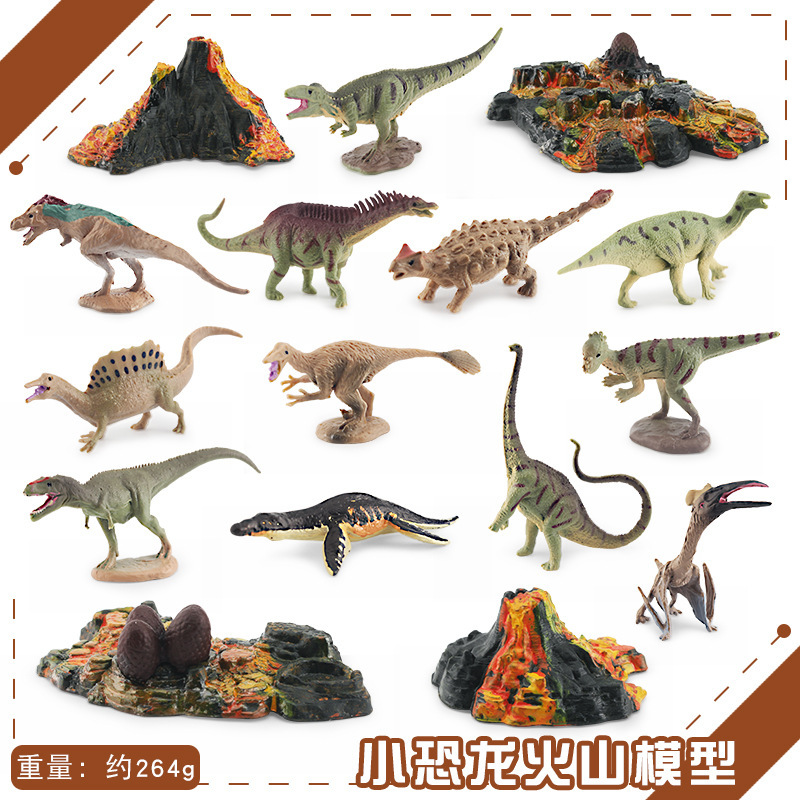 Transfronteriza exportación mini simulación Jurásico dinosaurio volcán 12 traje de escritorio estática modelo Decoración Juguetes