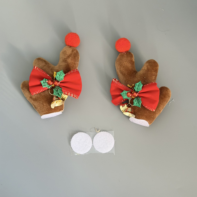 New helmet decoration with deer antlers, Christmas holiday accessory, quick-release Velcro fastening, motorcycle full-face helmet decoration with cat ears