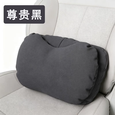 pillow, car lumbar support, Headrest - premium-blacklumbar-support-one-piece