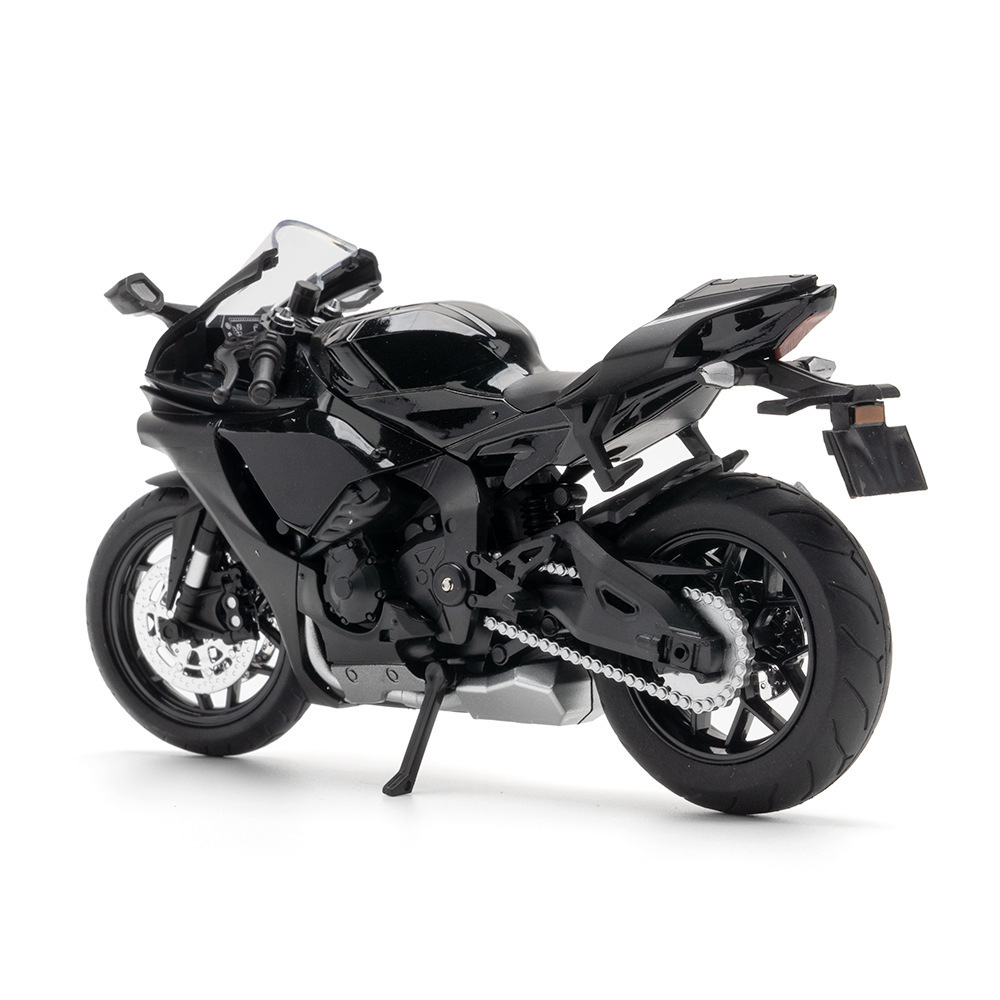 Huayi aleación modelo de coche 1:12 Yamaha R1 motocicleta con luz sonido juguete coche música modelo adornos