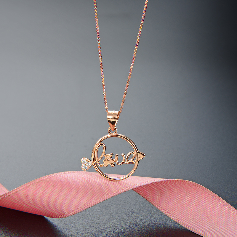 Transfronterizo Amazon inswind 925 plata esterlina lindo collar de letras de oso mujer moda ligera lujo colgante de amor