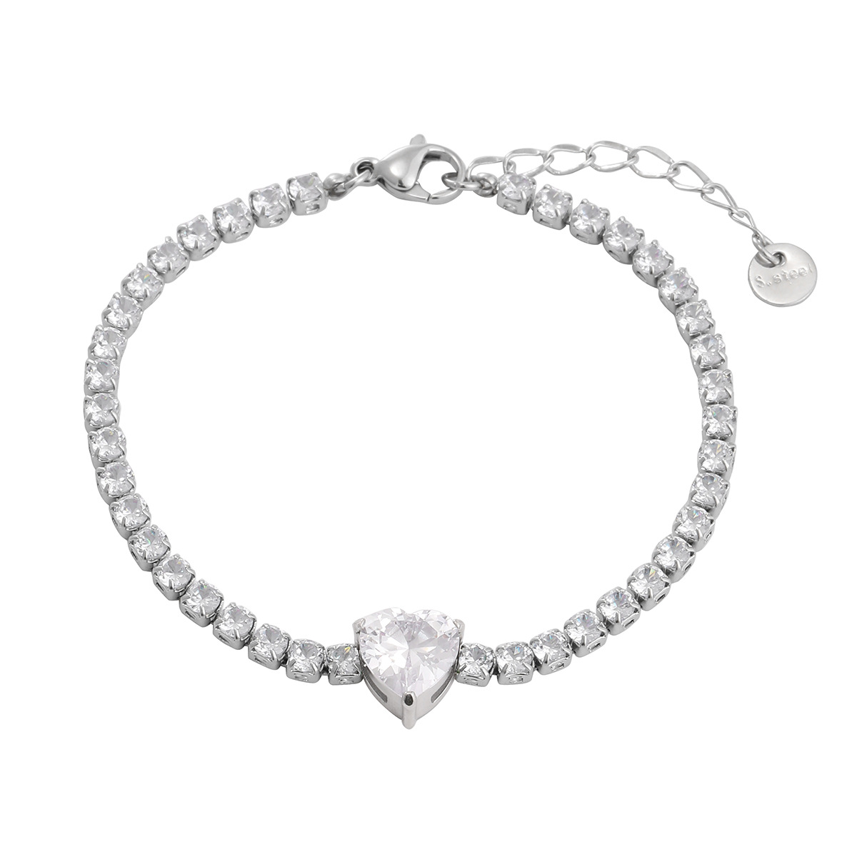 13g Weight 0.03µm-0.05µm Gold Plating Thickness PVD Coated Gold Plating Process Real Gold Plated Plating Material Rhinestones Inlay Material Bracelets Classification 1 Piece Quantity Holiday, Daily Occasion 304 Stainless Steel Material Heart Shape Pattern Women's Gender Simple Style, Classic Style Style Waterproof Non Tarnish, Inlay Craft PVD Coated Real Gold Plated Heart Shape 304 Stainless Steel Simple Style Classic Style Waterproof Non Tarnish Bracelets 6