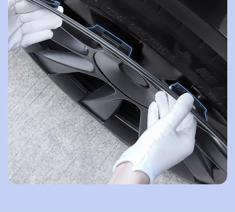 Suitable for Tesla Model Y Wheel Hub Cover 20inch Protective Cover Cyclone Wheel Rim Modification Accessories Black Other