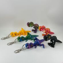 跨境3D仿真暴龙钥匙扣关节可动恐龙模型创意玩具摆件礼物工艺品