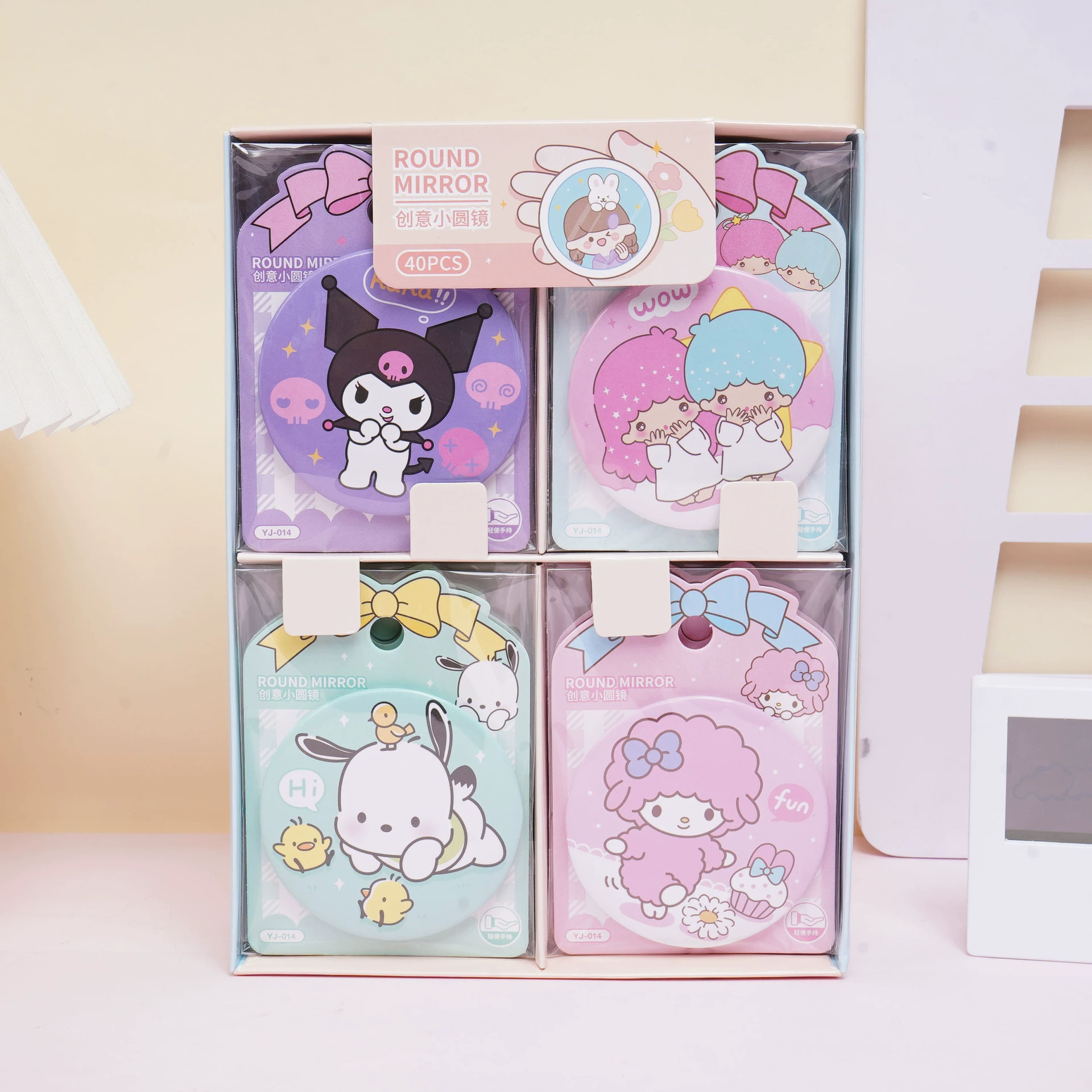 Новый мини-круглое карманное зеркальце Sanrio YJ-014, портативное косметическое зеркало для студентов