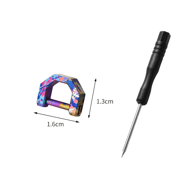 Mini hebilla de herradura de aleación de titanio con destornillador llavero de coche al aire libre al por mayor hebilla en forma de D portátil multifunción