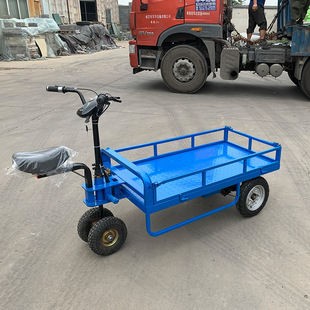 Fence Street Stall Trolley Pulls Goods, Picks up Express Delivery, Electric Flatbed Truck with Guardrail Transport Truck