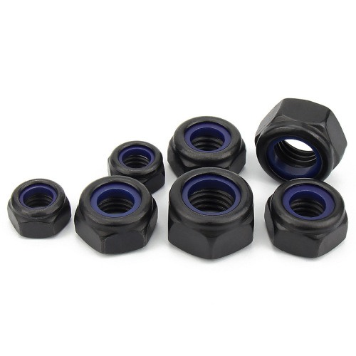 Black 304 stainless steel nylon lock nut M2-M36 lock nut self-locking nut DIN985
