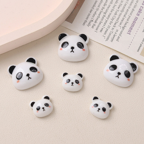 Cartoon diy resin accessories panda head cream glue handmade hairpin phone case shoe buckle accessories batch