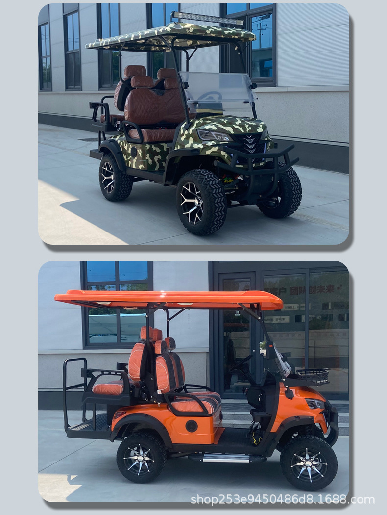Export electric golf carts, four-wheel sightseeing vehicles for tourist attractions, hotel shuttle vehicles, and vehicles for real estate sales offices to view homes
