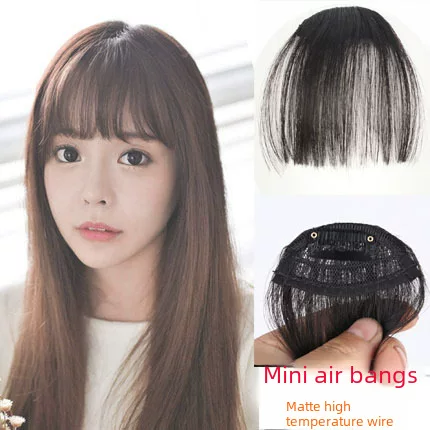 Factory wholesale air neat bangs Korean version of women's thin invisible mini seamless sideburns lengthened wig
