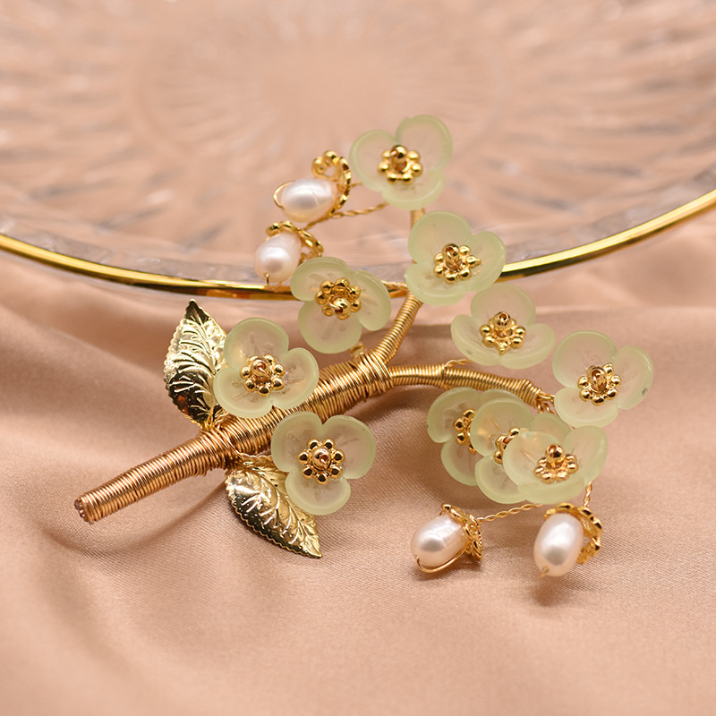 XlentAg broche de perlas de agua dulce natural de las mujeres broche ramillete image 3