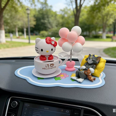 Car ornaments | Cat Set - red-hello-kitty-balloon-tom-blue-anti-slip-mat