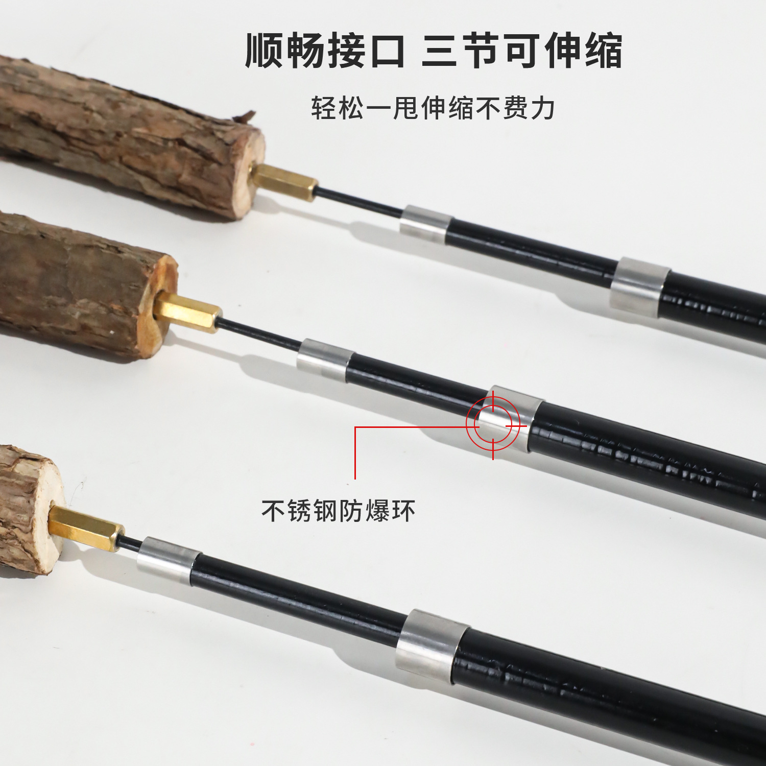 Z nuevo mango de madera maciza varilla de fibra de carbono piel de zorro telescópica palo de gato al por mayor pluma de animal juguete de gato varilla de gato divertido