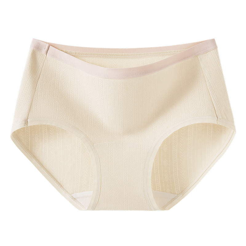 Ropa interior de cadera transpirable de algodón de hilo floral, entrepierna antibacteriana de grado 10A, entrepierna larga, ropa interior de contraste de algodón puro, ropa interior de mujer