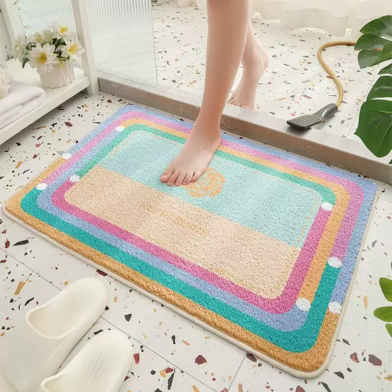 多巴胺彩色仿羊绒家用浴室卫生间门口耐脏易打理隔凉防滑耐脏地垫