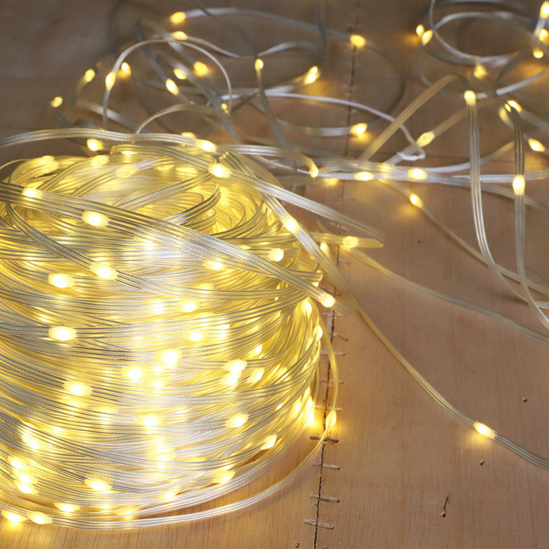 Amazon control remoto LED cuero cadena luz impermeable al aire libre baja tensión patio fiesta Decoración LED luz solar cadena