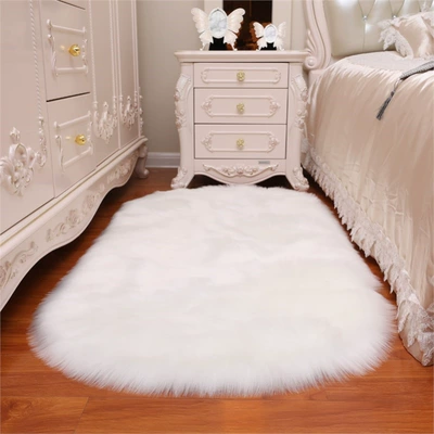 Sofa Cushion Girl's Cabinet Blanket Full-Cover Commercial Splicing Same Style Bedside Company Full-Cover Hotel Entrance Dajiang Carpet (Car Carpet) - white-6090cm-oval
